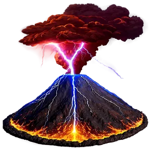 Volcano Lightning Storm Png Qfu PNG image