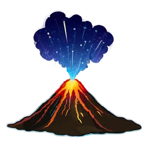 Volcano Under Stars Png 05232024 PNG image