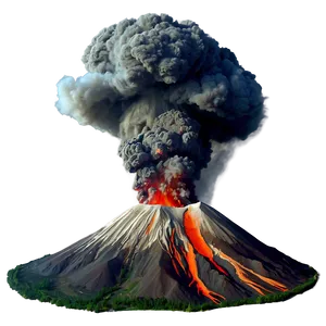 Volcano With Ash Plume Png 35 PNG image