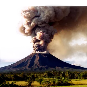 Volcano With Ash Plume Png Vay26 PNG image