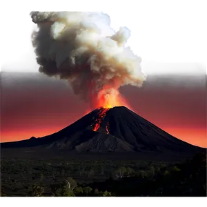 Volcano With Fiery Sky Png Ypd65 PNG image
