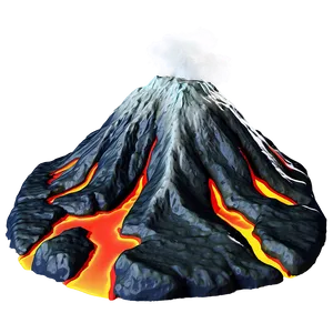 Volcano With Flowing Lava Png 72 PNG image