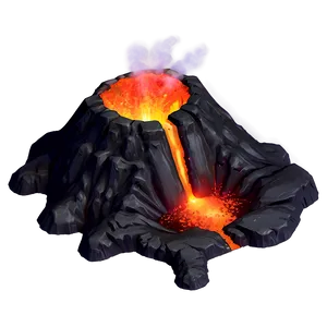 Volcano With Glowing Magma Png Aeb PNG image