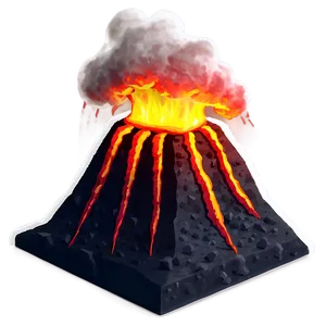 Volcano With Glowing Magma Png Kdq78 PNG image