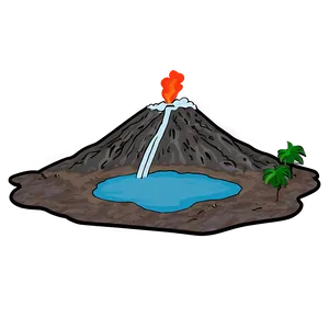 Volcano With Hot Springs Png 05232024 PNG image