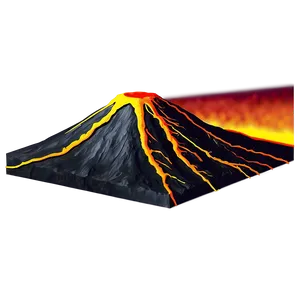 Volcano With Lava Rivers Png 79 PNG image