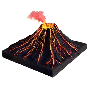 Volcano With Lava Rivers Png Qft54 PNG image