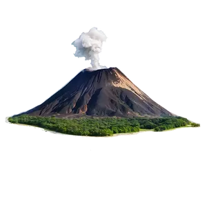 Volcano With Rising Smoke Png 05232024 PNG image