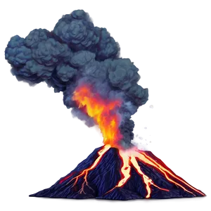 Volcano With Thunderstorm Png 05232024 PNG image