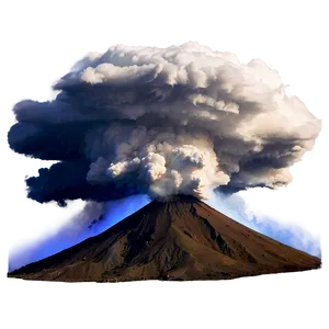 Volcano With Thunderstorm Png 3 PNG image