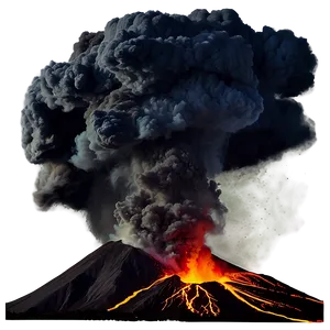 Volcano With Thunderstorm Png Hmp PNG image