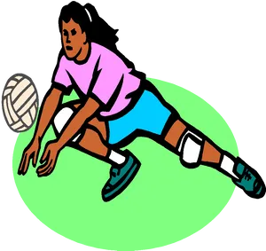 Volleyball Dive Save Cartoon PNG