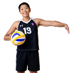 Volleyball Player Championship Pose PNG 36