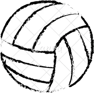 Volleyball Sketch Art Style PNG image