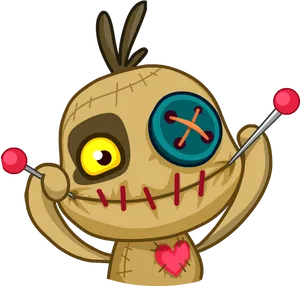 Voodoo Doll Cartoon Character PNG image