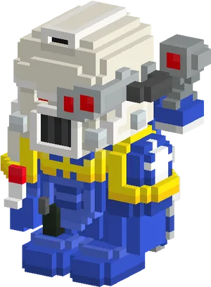 Voxel Art Robot Character PNG image