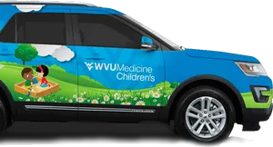 W V U Medicine Childrens Promotional Vehicle PNG image