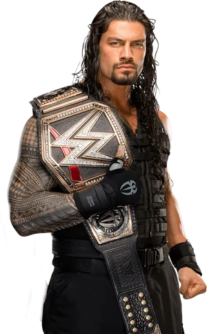 W W E Championwith Belt PNG