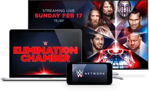 W W E Elimination Chamber Event Promotion PNG image