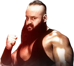 W W E_ Wrestler_ Beard_ Fist_ Pose