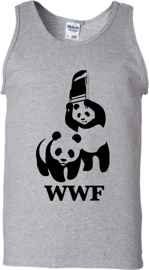 W W F Panda Logo Tank Top PNG image