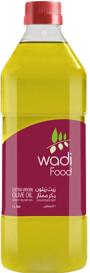 Wadi Food Extra Virgin Olive Oil Bottle PNG image