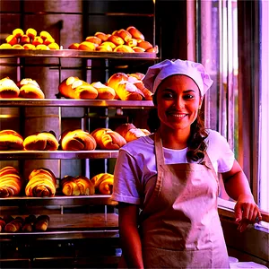 Waitress In Bakery PNG Igp