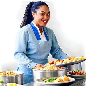 Waitress Serving Food Png 06272024 PNG image