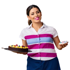 Waitress With Cake PNG 06272024