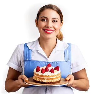 Waitress With Cake PNG Wcn72