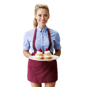 Waitress With Dessert PNG 95