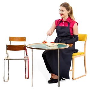 Waitress With Notepad PNG Vaj98