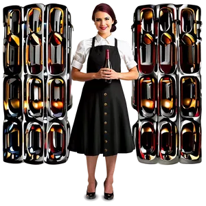 Waitress With Wine Bottle PNG 06272024 PNG