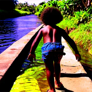 Walking Alongside A Canal PNG Naa40