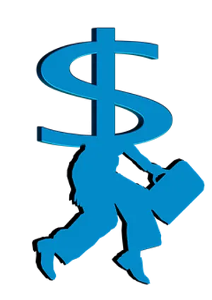 Walking Dollar Sign Silhouette