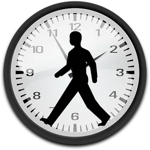 Walking Man Clock Illustration PNG image
