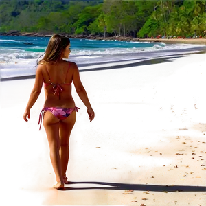 Walking On A Sandy Beach PNG 77