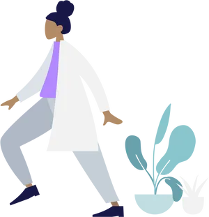 Walking Scientist Vector Illustration