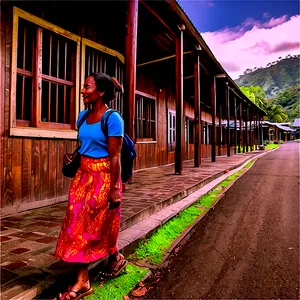 Walking Through A Historic Town PNG 11