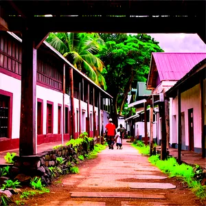 Walking Through A Historic Town PNG Xwq