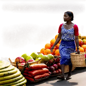 Walking Through A Market PNG 05232024