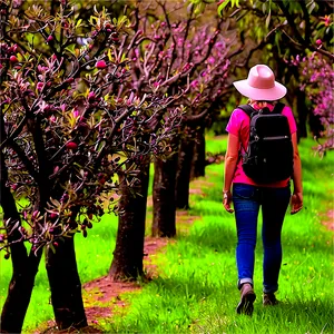 Walking Through An Orchard Png 64 PNG image