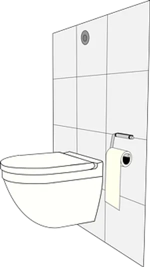 Wall Mounted Toiletwith Toilet Paper PNG image