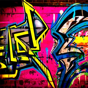 Wall With Graffiti Tags PNG Lwt
