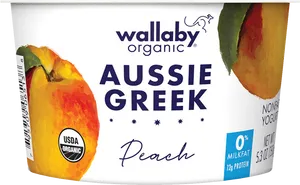 Wallaby Organic Aussie Greek Peach Yogurt PNG image