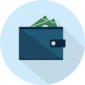 Walletwith Cash Vector Illustration PNG
