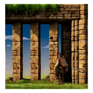 Wanderer In Ruins PNG Xyc4