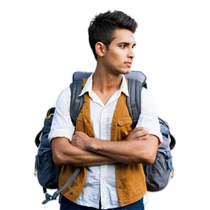 Wanderer With Backpack Png Uhp5 PNG image