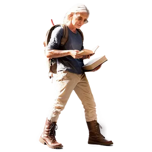 Wanderer With Book PNG 06212024
