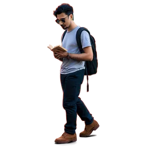 Wanderer With Book PNG Oki